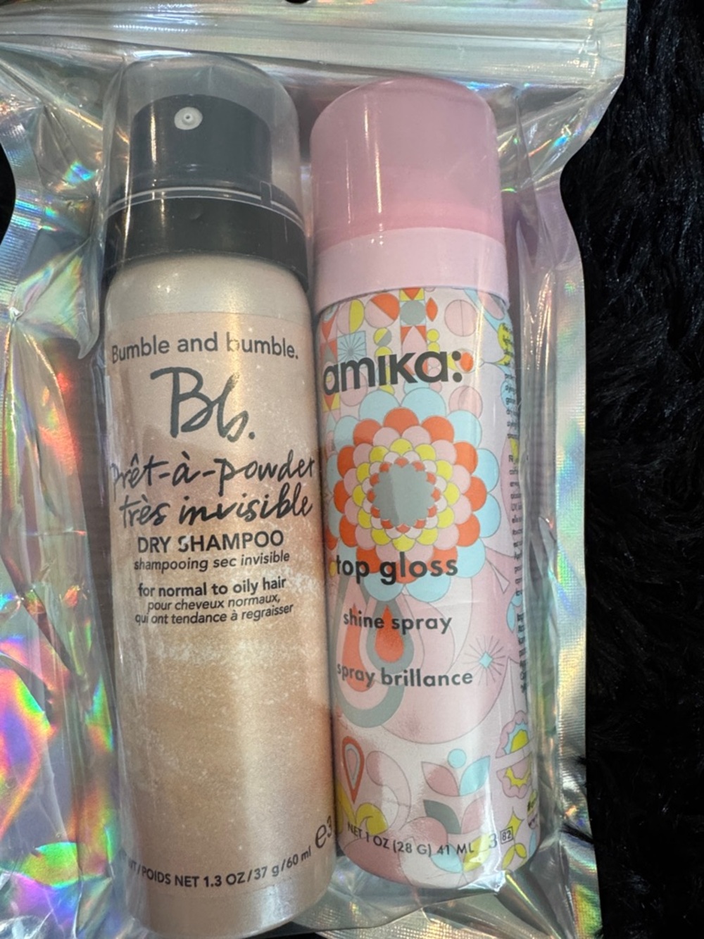 Bumble and bumble Dry Shampoo & amika Top Gloss Shine Spray - Pink / Silver